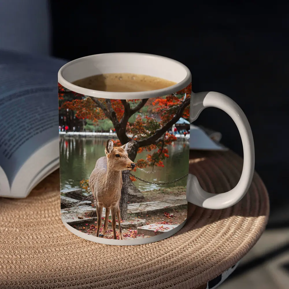 Sika Deer by Autumn Lake Japan – Mugs