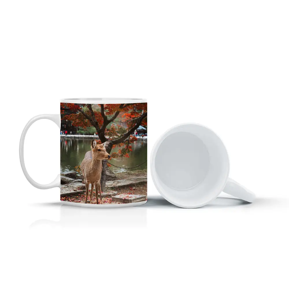 Sika Deer by Autumn Lake Japan – Mugs