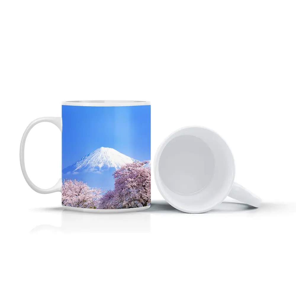 Mount Fuji Cherry Blossoms Blue Sky Japan – Mugs