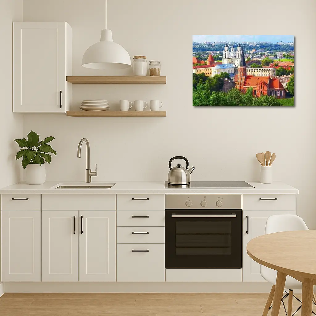 Kaunas Old Town Churches Aerial City View – Wall Art