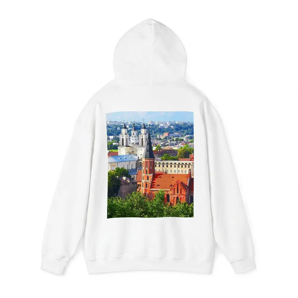 Kaunas Old Town Churches Aerial City View – Hoodies