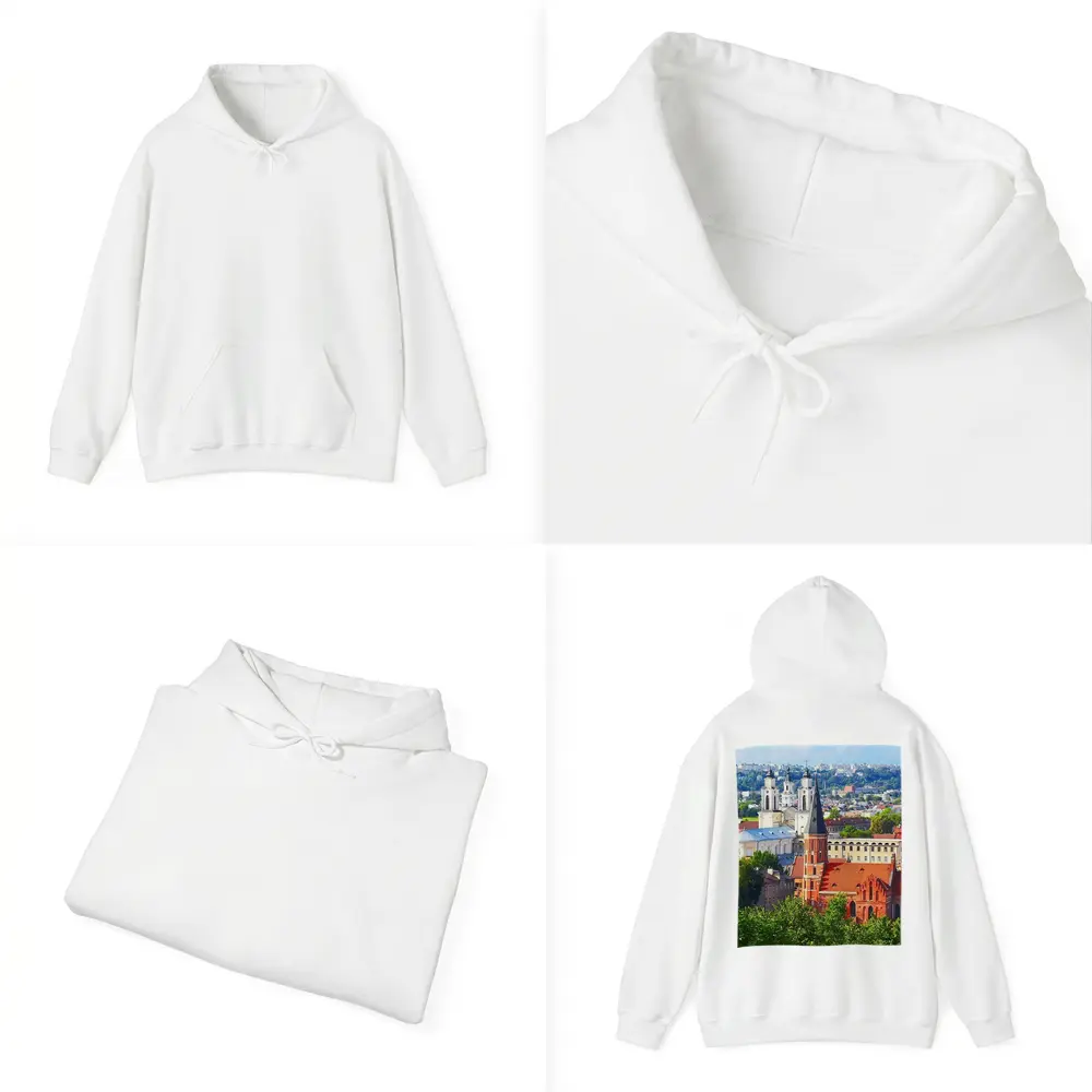 Kaunas Old Town Churches Aerial City View – Hoodies
