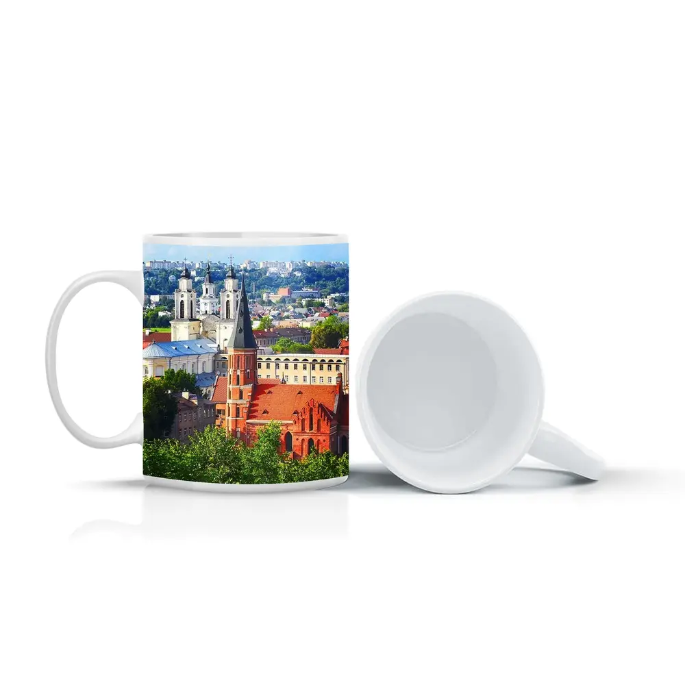 Kaunas Old Town Churches Aerial City View – Mugs