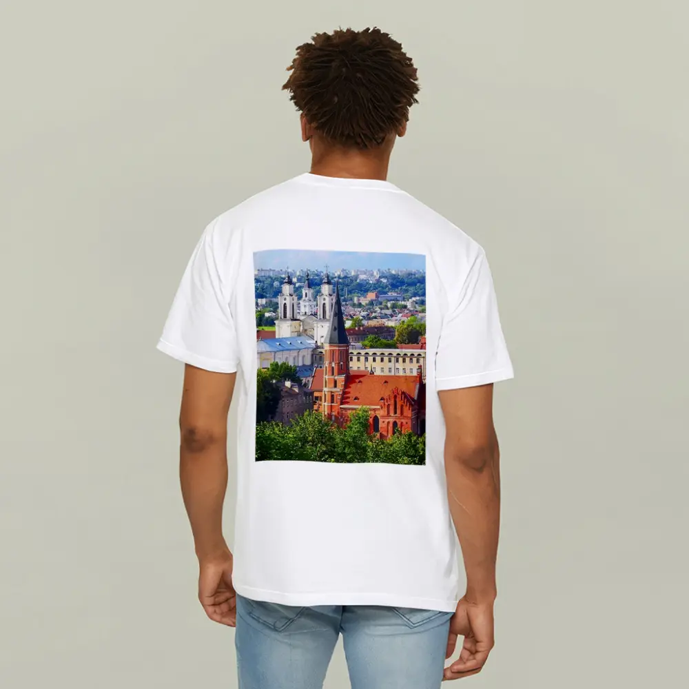 Kaunas Old Town Churches Aerial City View – T-Shirts