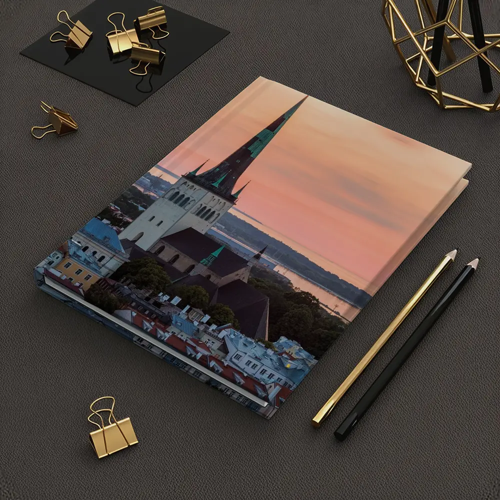 Tallinn Old Town Church Sunset Sky – Notebooks