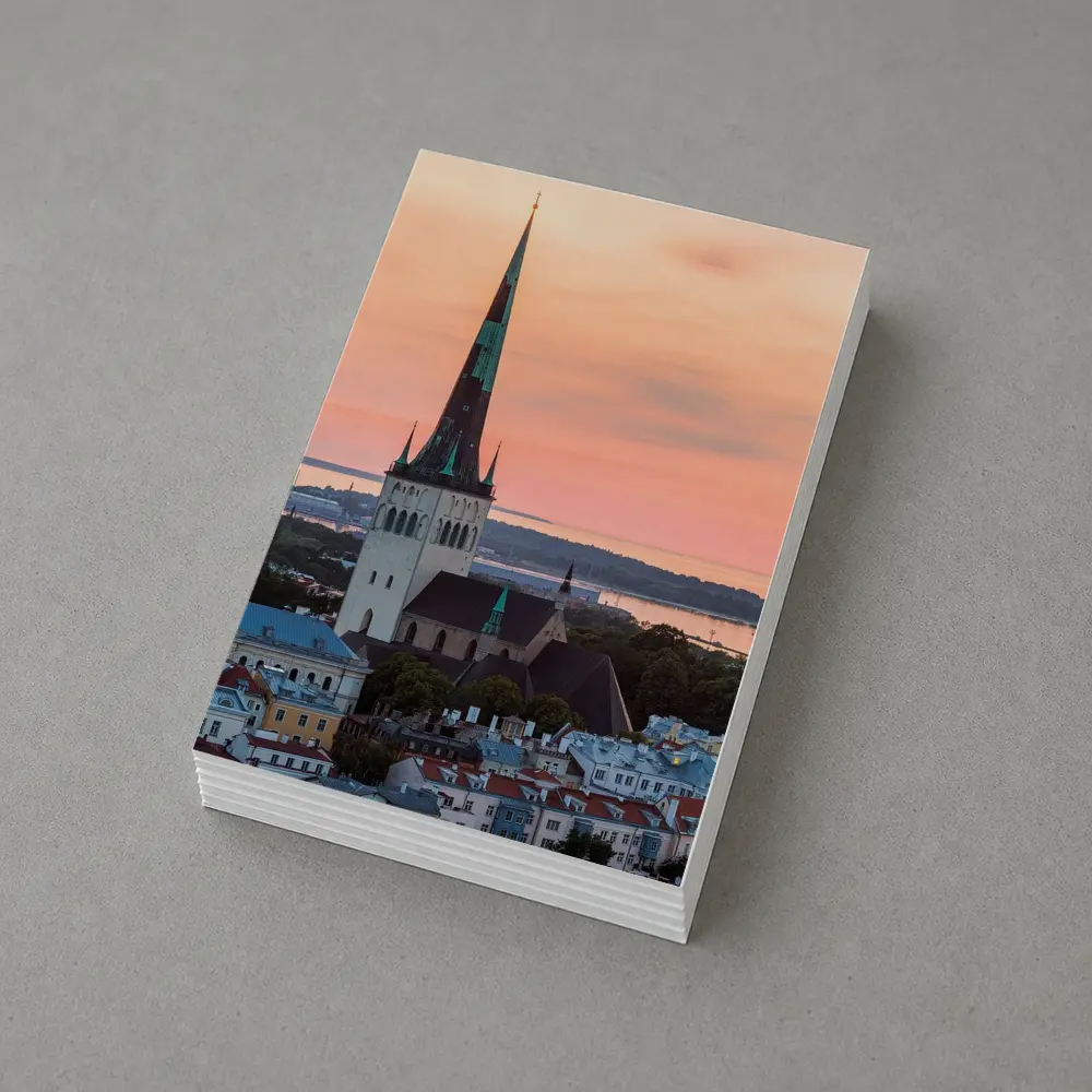 Tallinn Old Town Church Sunset Sky – Postcards