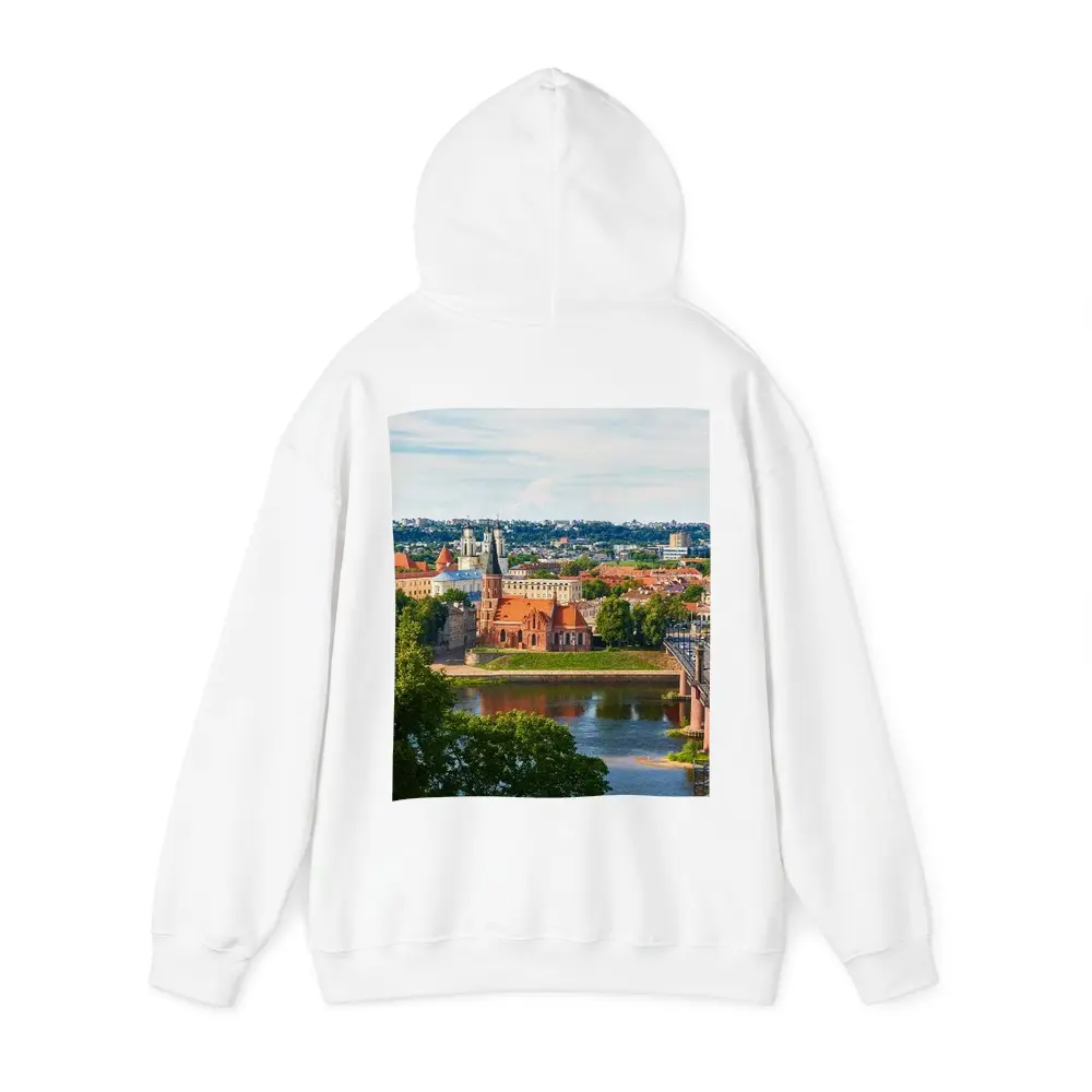 Kaunas Old Town River Bridge Aerial View – Hoodies