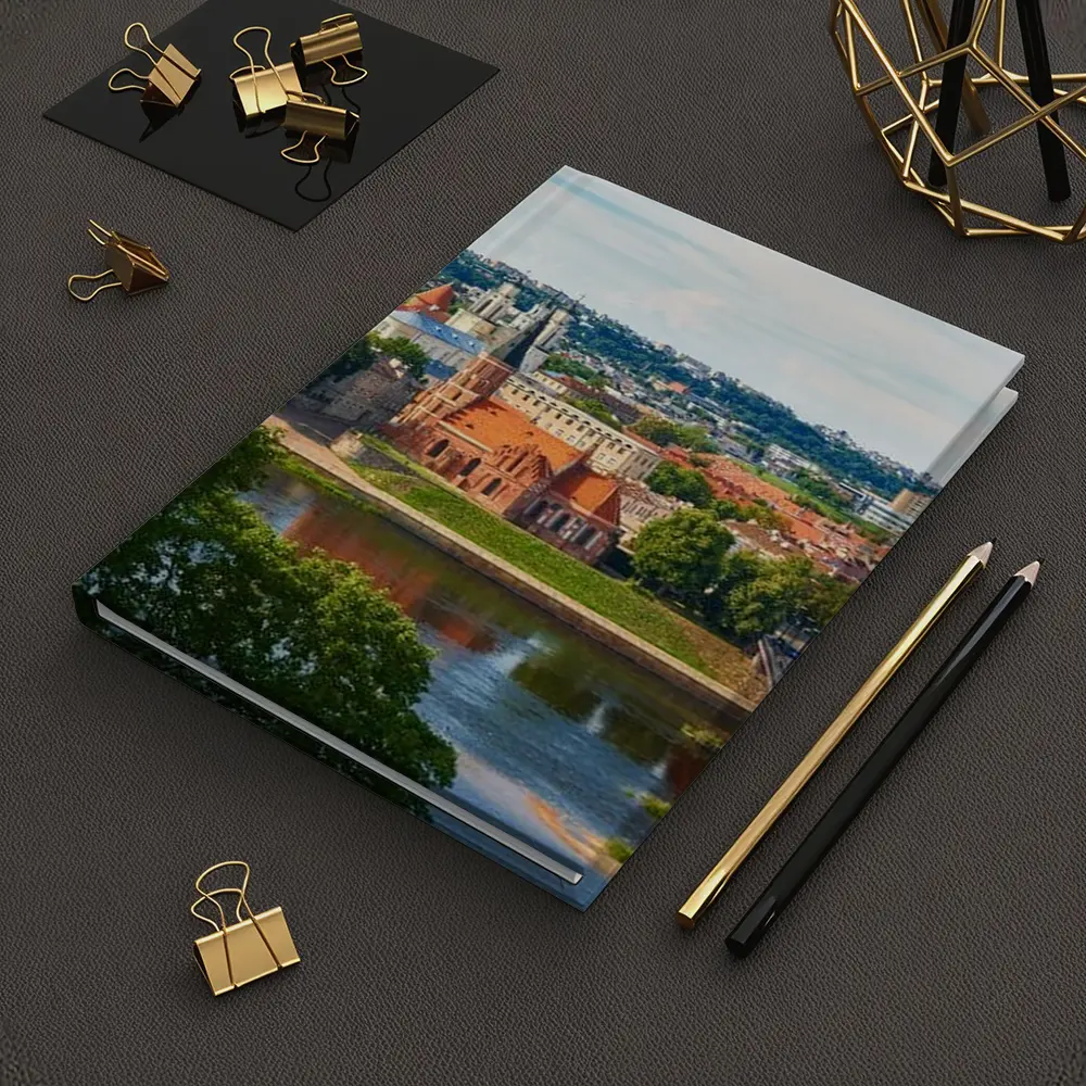 Kaunas Old Town River Bridge Aerial View – Notebooks