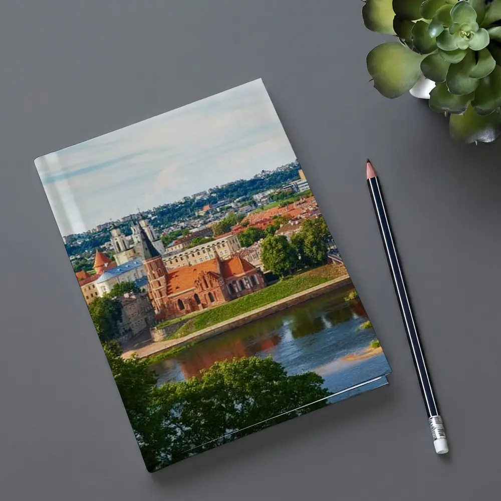 Kaunas Old Town River Bridge Aerial View – Notebooks