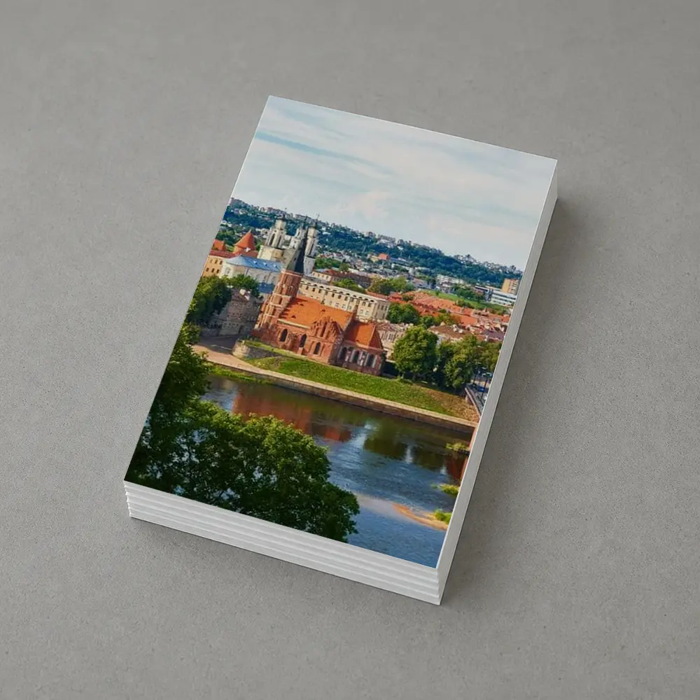 Kaunas Old Town River Bridge Aerial View – Postcards