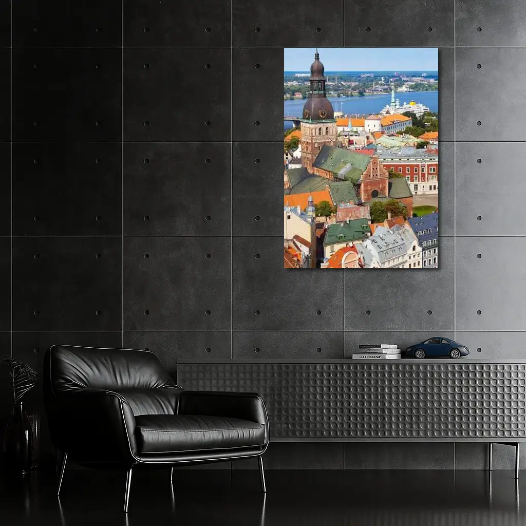 Riga Old Town Cathedral River View – Wall Art
