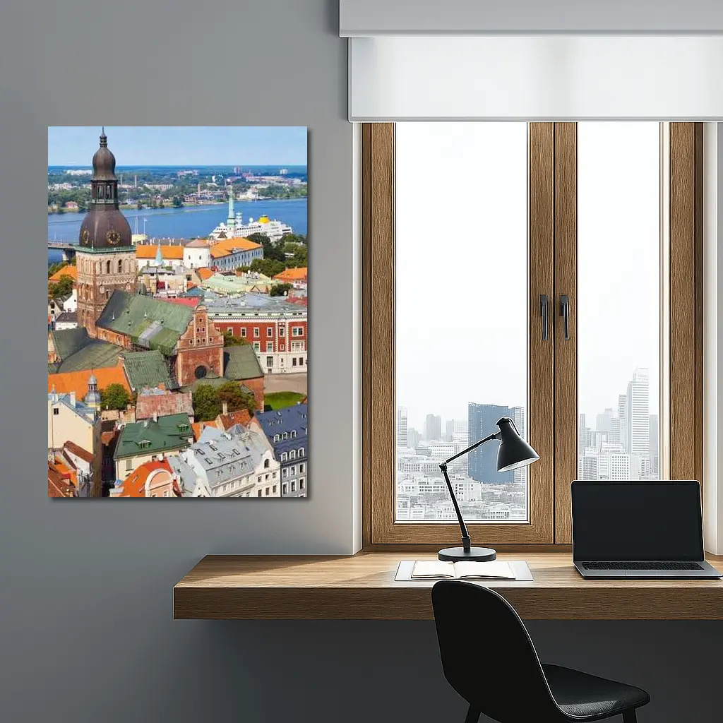 Riga Old Town Cathedral River View – Wall Art
