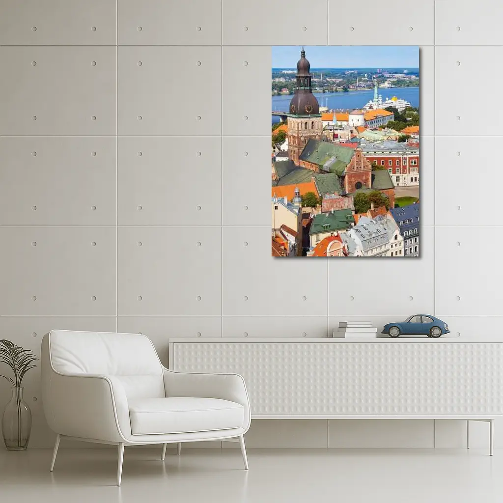 Riga Old Town Cathedral River View – Wall Art