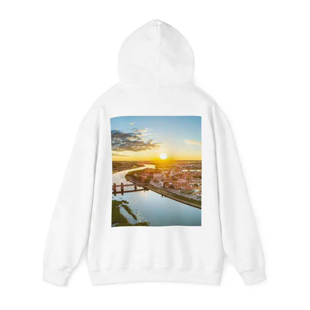 Kaunas City Aerial View Golden Sunset – Hoodies