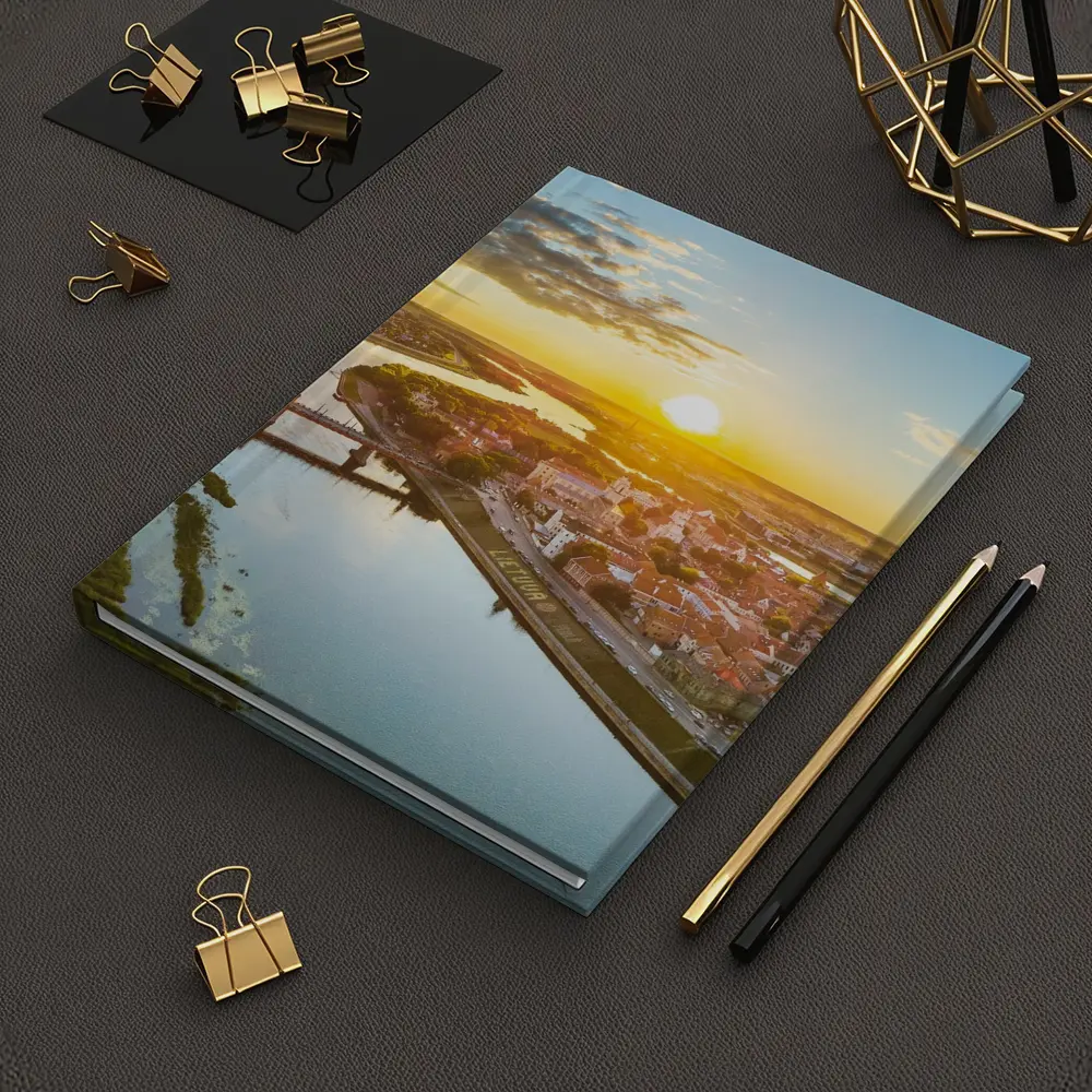 Kaunas City Aerial View Golden Sunset – Notebooks