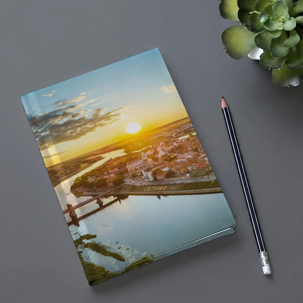 Kaunas City Aerial View Golden Sunset – Notebooks