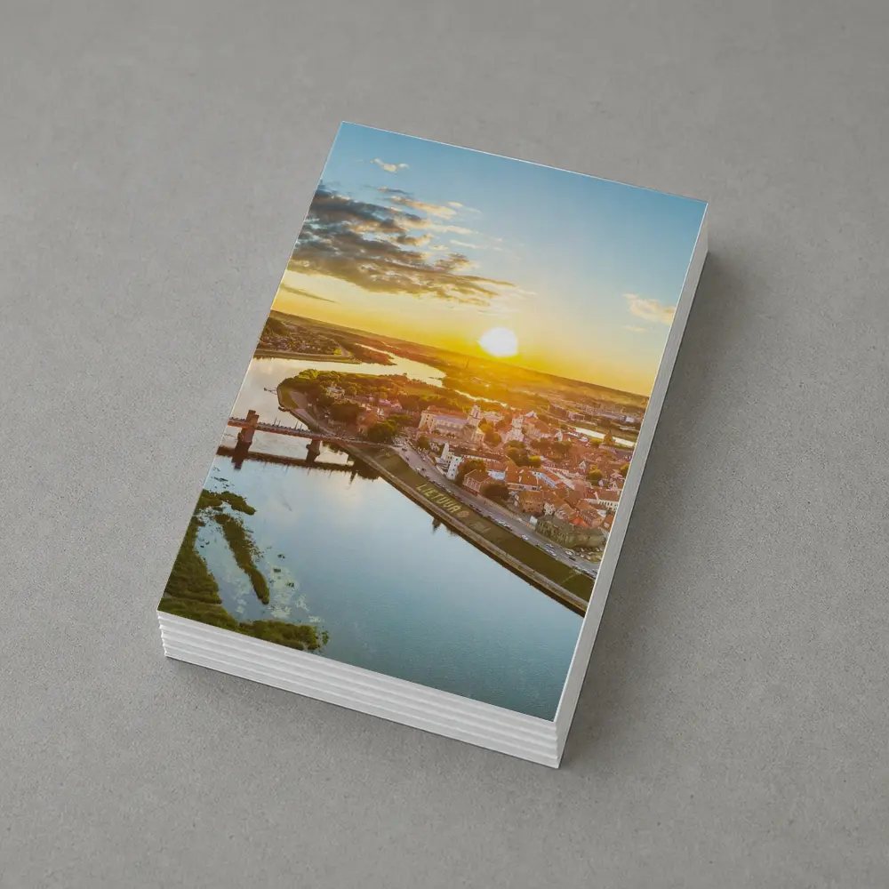 Kaunas City Aerial View Golden Sunset – Postcards