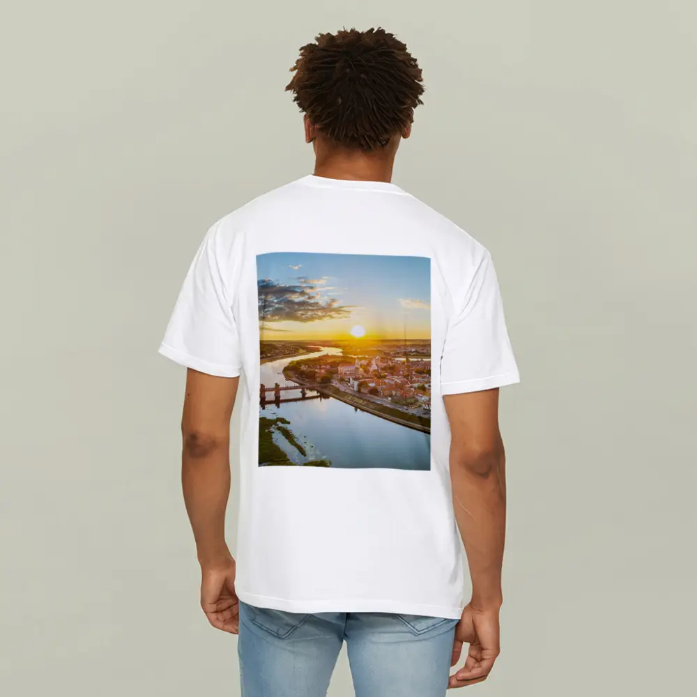 Kaunas City Aerial View Golden Sunset – T-Shirts
