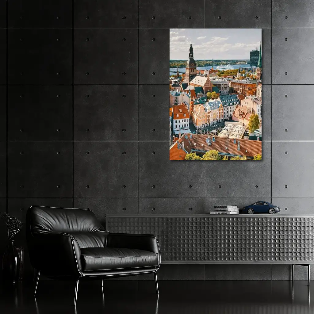 Riga Old Town Aerial View Latvia – Wall Art