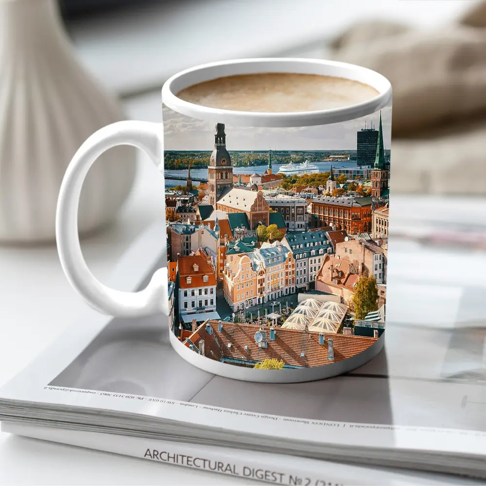Riga Old Town Aerial View Latvia – Mugs