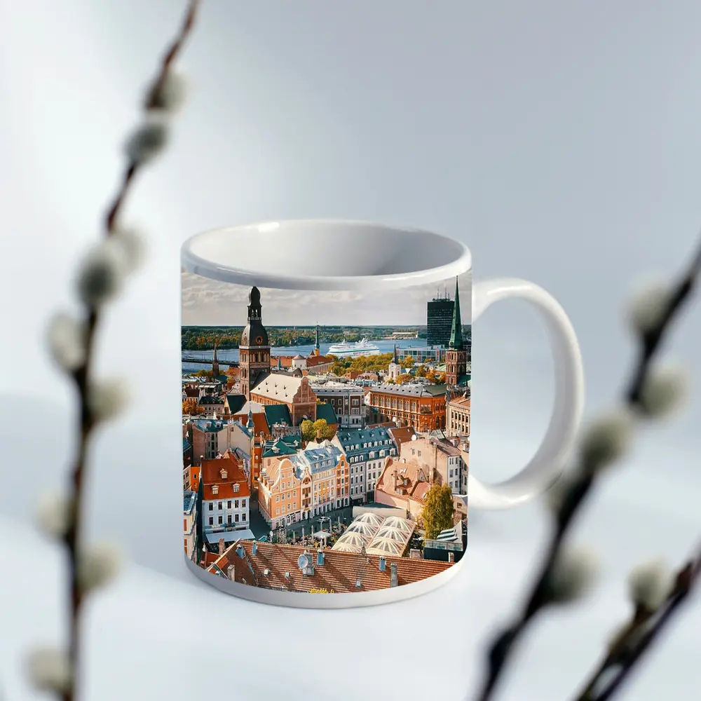 Riga Old Town Aerial View Latvia – Mugs