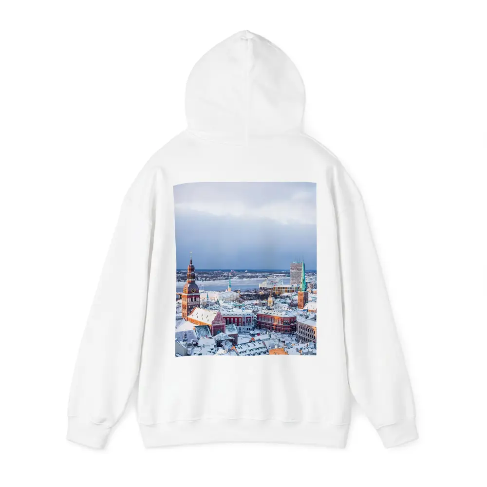 Riga Old Town Snowy Winter Aerial View – Hoodies