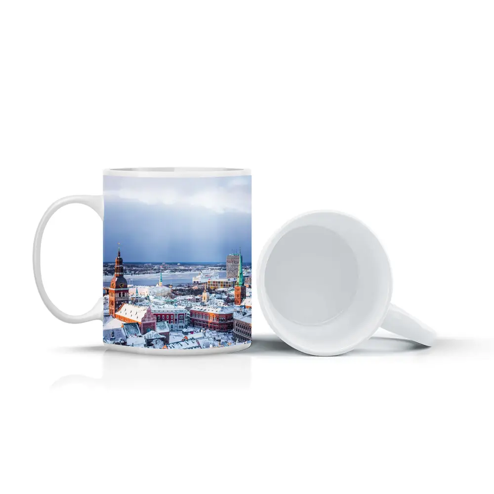 Riga Old Town Snowy Winter Aerial View – Mugs