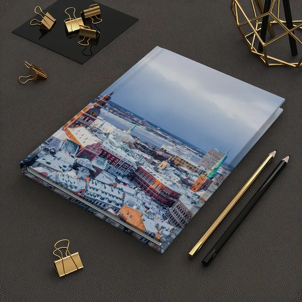 Riga Old Town Snowy Winter Aerial View – Notebooks