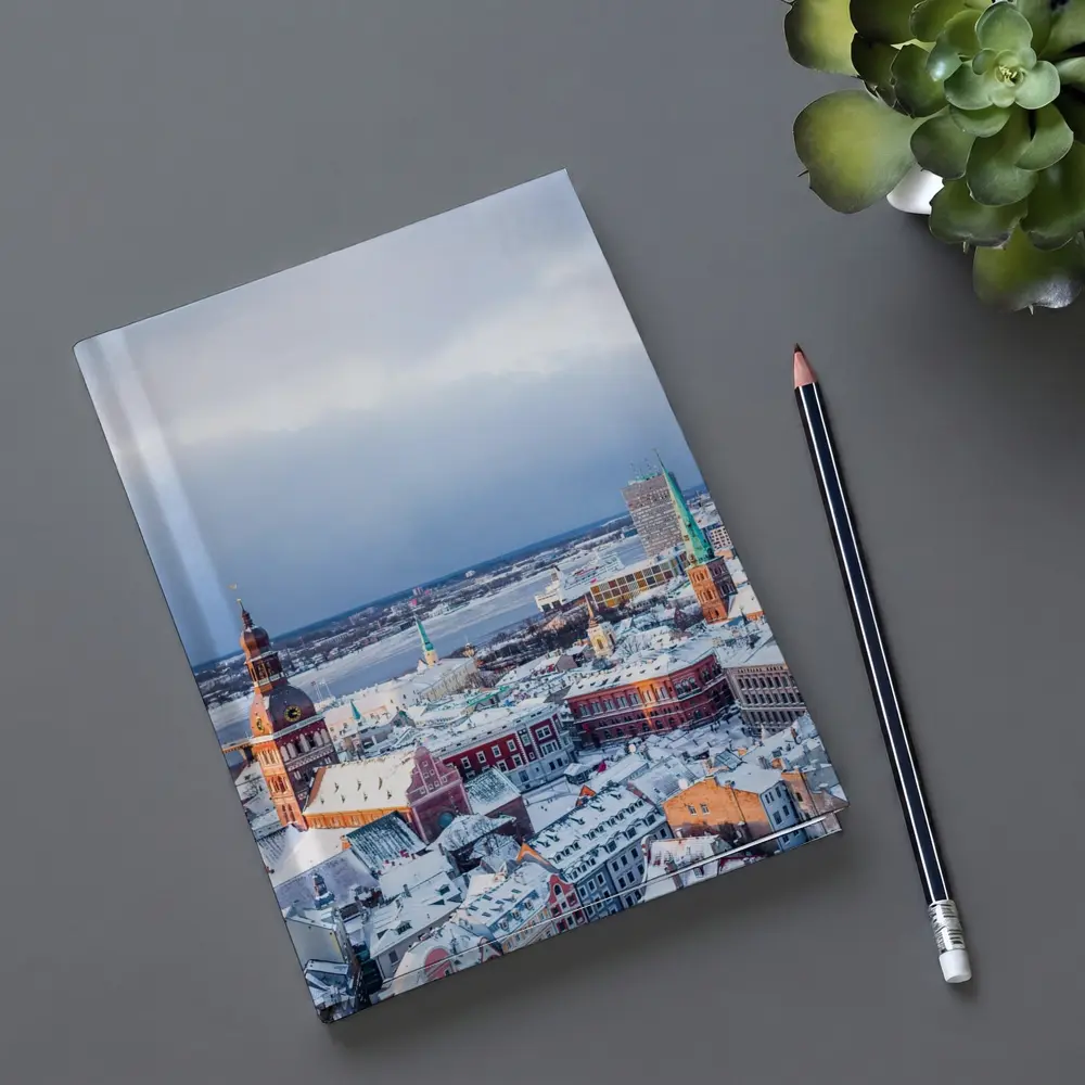 Riga Old Town Snowy Winter Aerial View – Notebooks