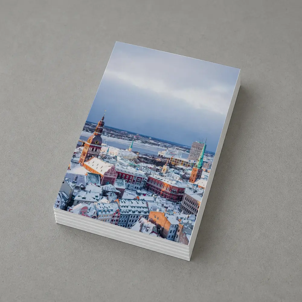 Riga Old Town Snowy Winter Aerial View – Postcards
