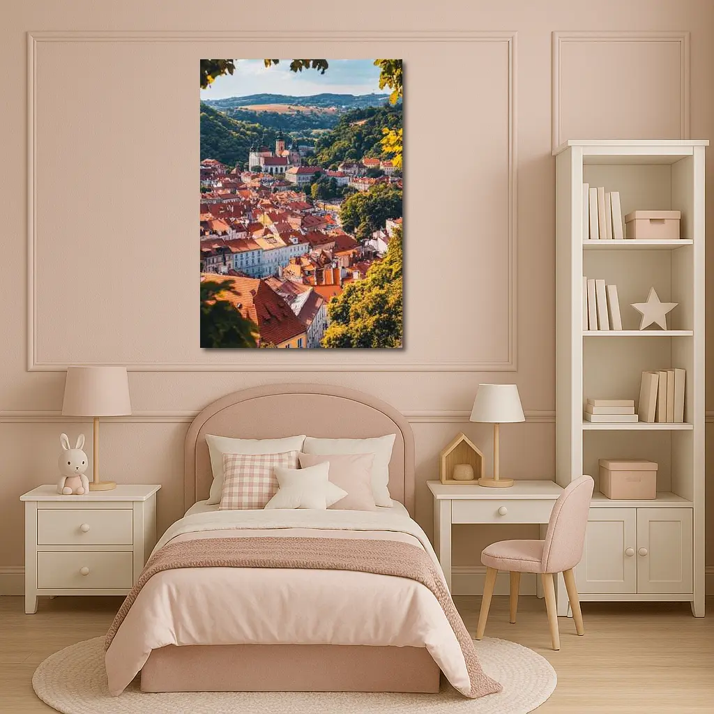 Prague Czech Republic Old Town Rooftops View – Wall Art