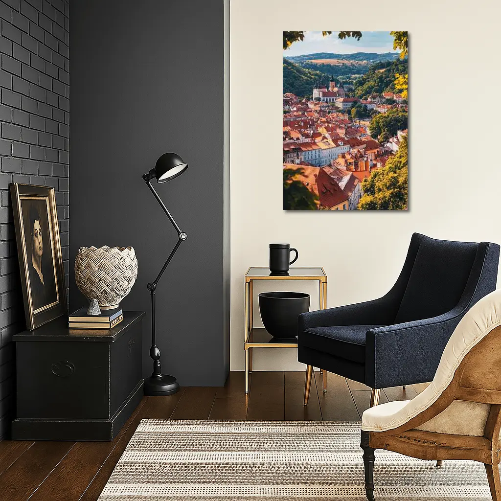 Prague Czech Republic Old Town Rooftops View – Wall Art