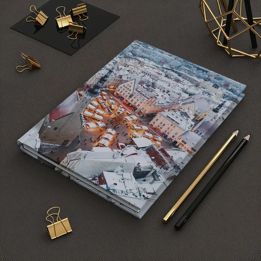Tallinn Old Town Christmas Market Winter Aerial – Notebooks