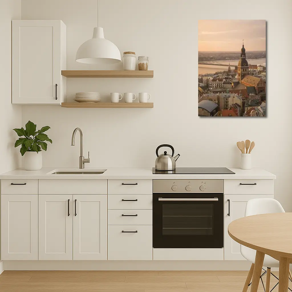 Riga Old Town Cathedral Aerial Dusk View – Wall Art
