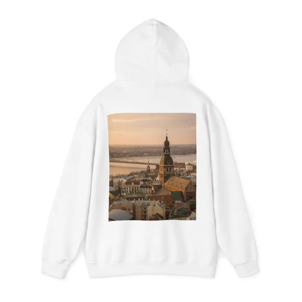 Riga Old Town Cathedral Aerial Dusk View – Hoodies