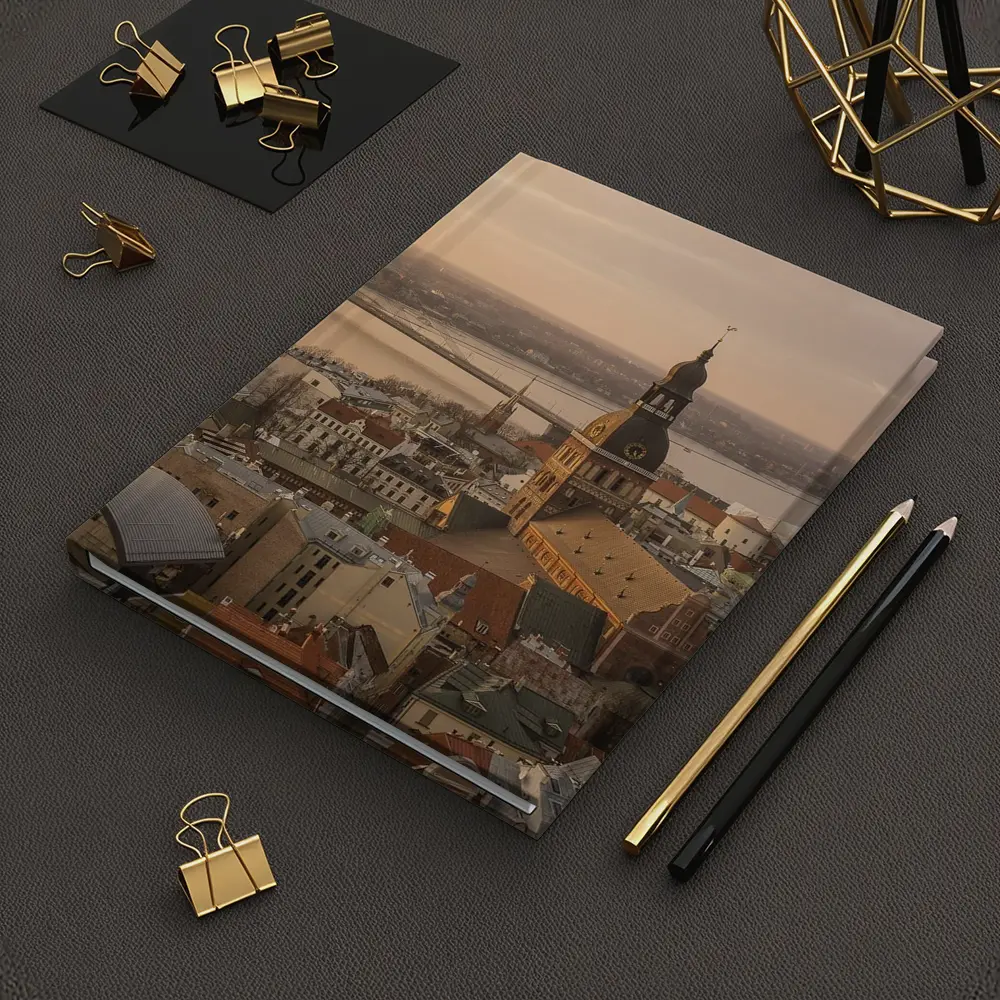 Riga Old Town Cathedral Aerial Dusk View – Notebooks