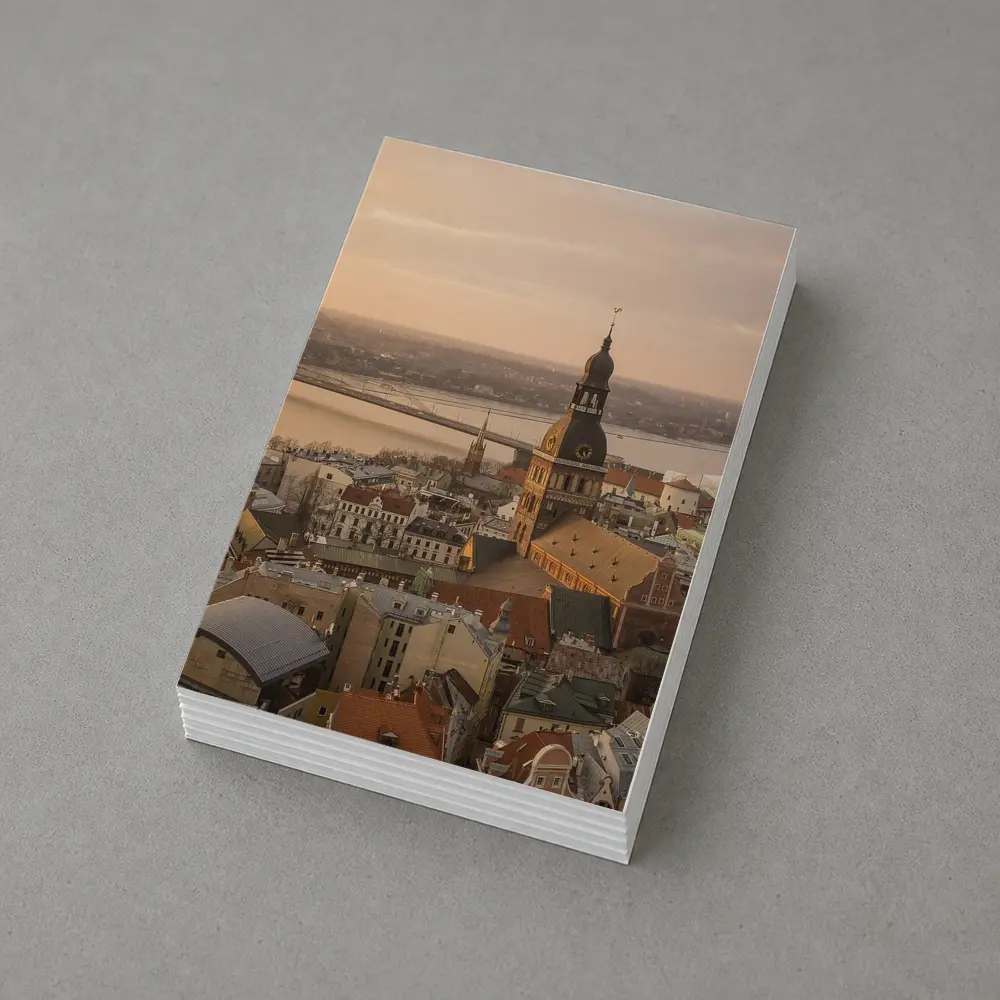 Riga Old Town Cathedral Aerial Dusk View – Postcards