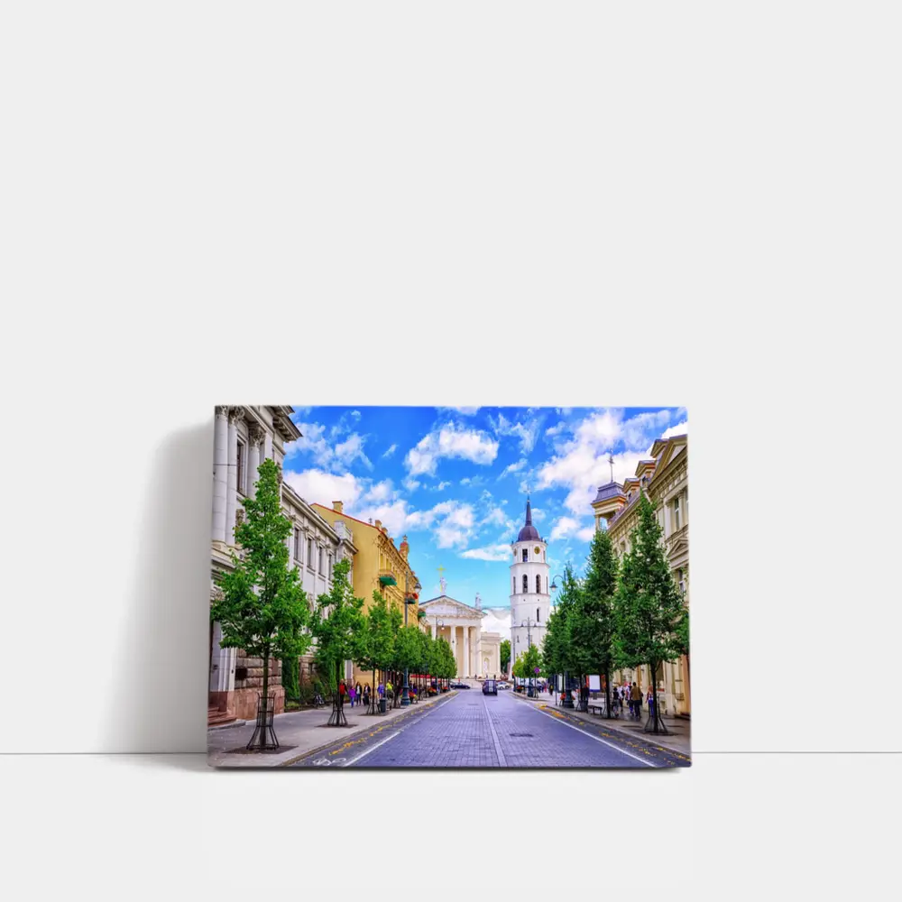 Vilnius Cathedral Bell Tower Old Town Street – Wall Art
