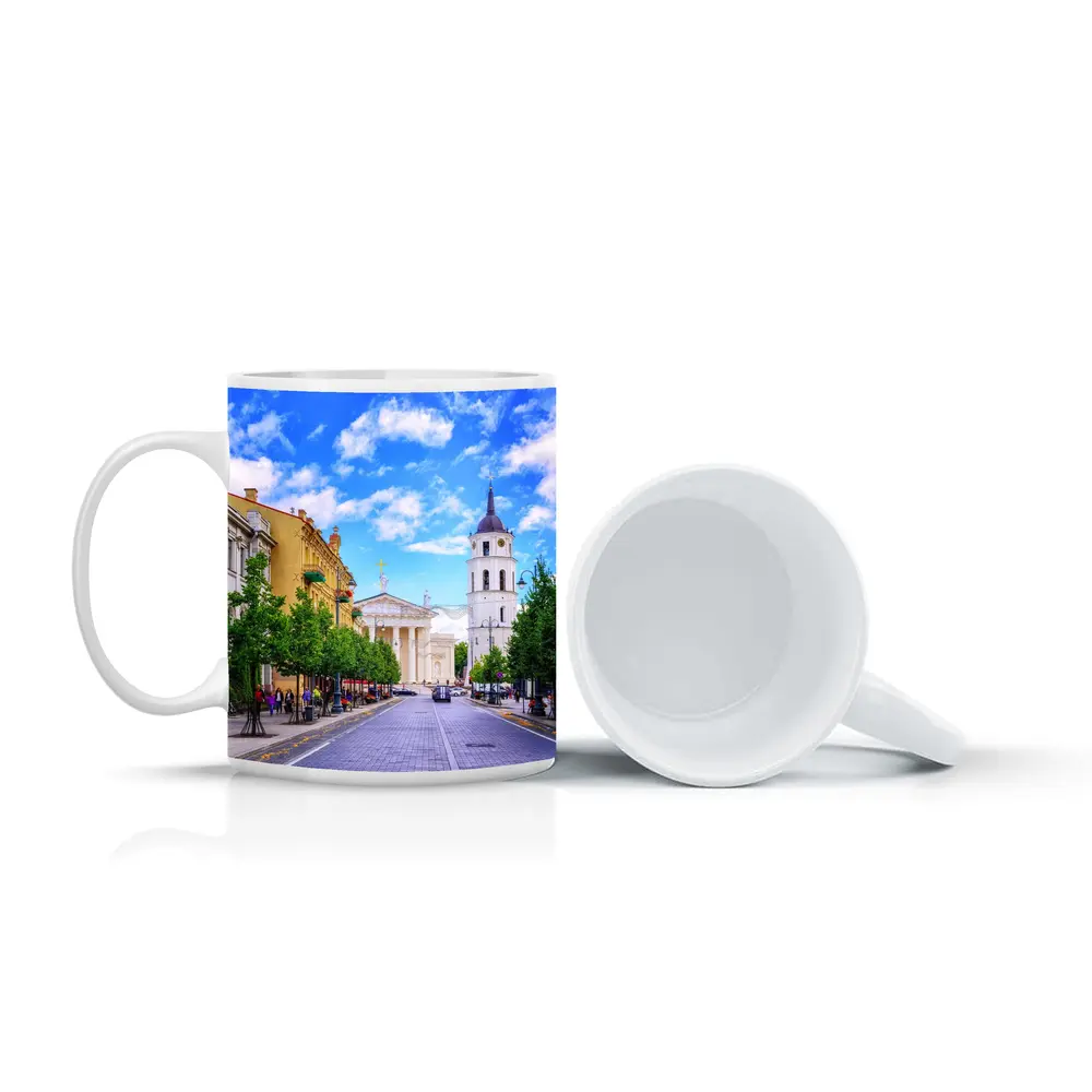 Vilnius Cathedral Bell Tower Old Town Street – Mugs