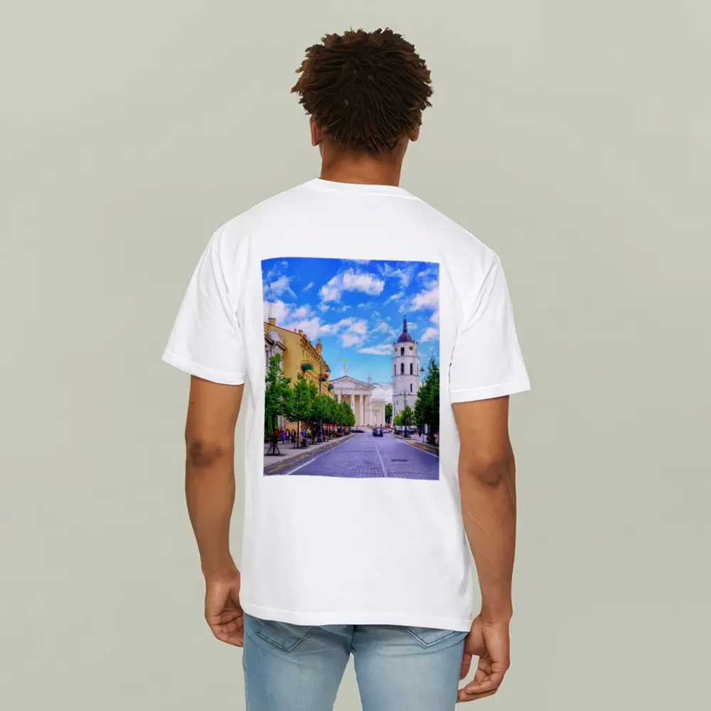 Vilnius Cathedral Bell Tower Old Town Street – T-Shirts
