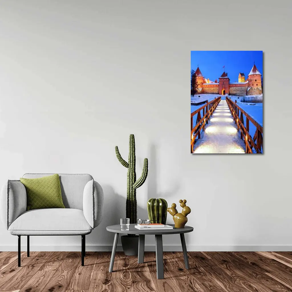 Trakai Island Castle Snow Winter Night – Wall Art