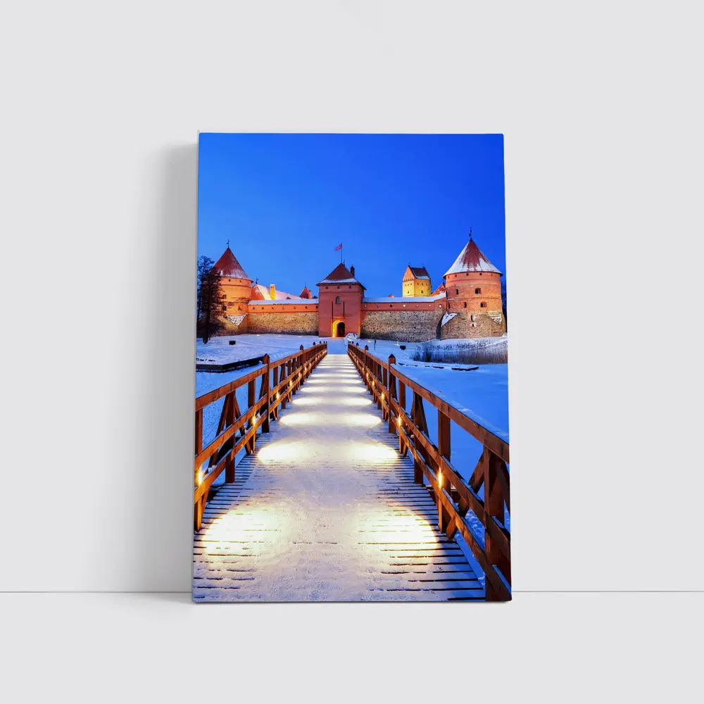 Trakai Island Castle Snow Winter Night – Wall Art