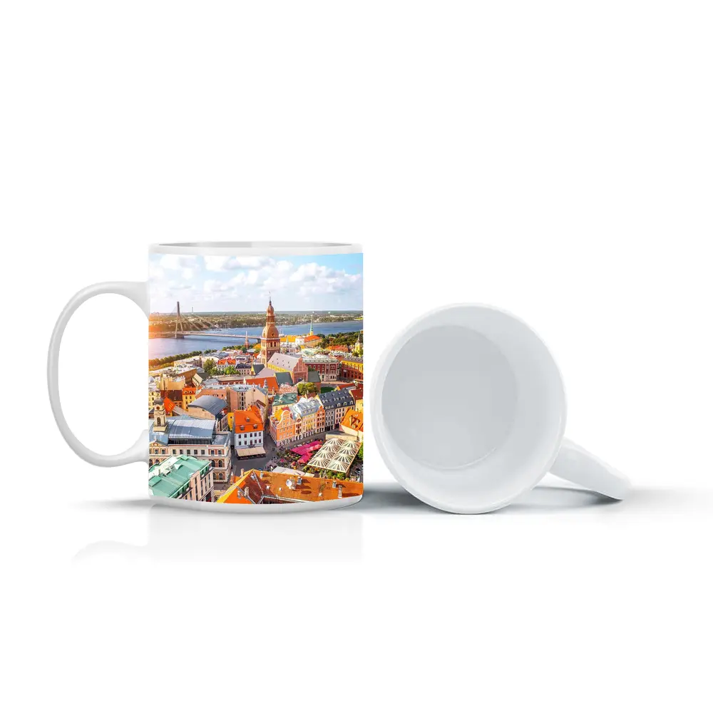 Riga Old Town Aerial View River Bridge – Mugs
