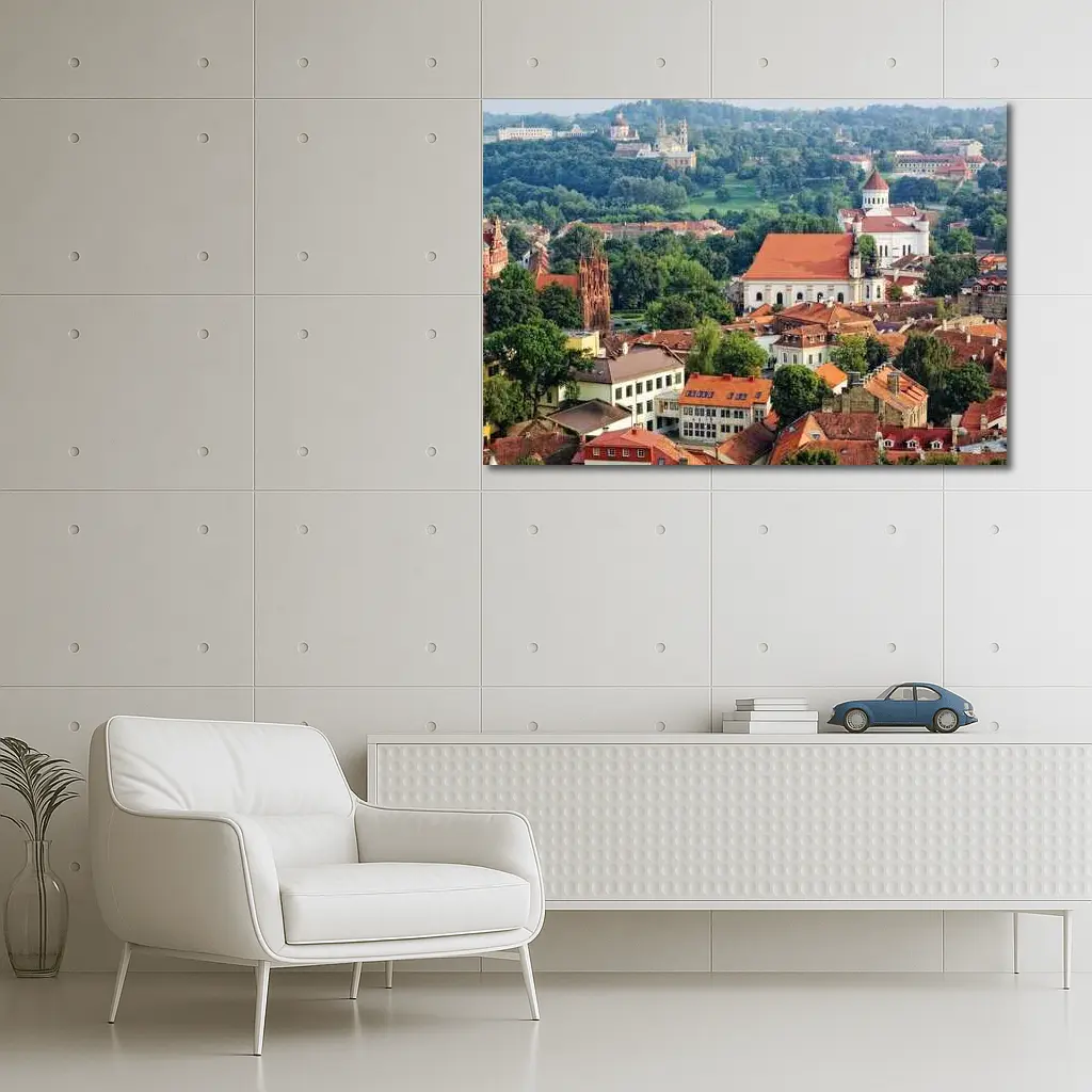 Vilnius Old Town Aerial View Lithuania – Wall Art