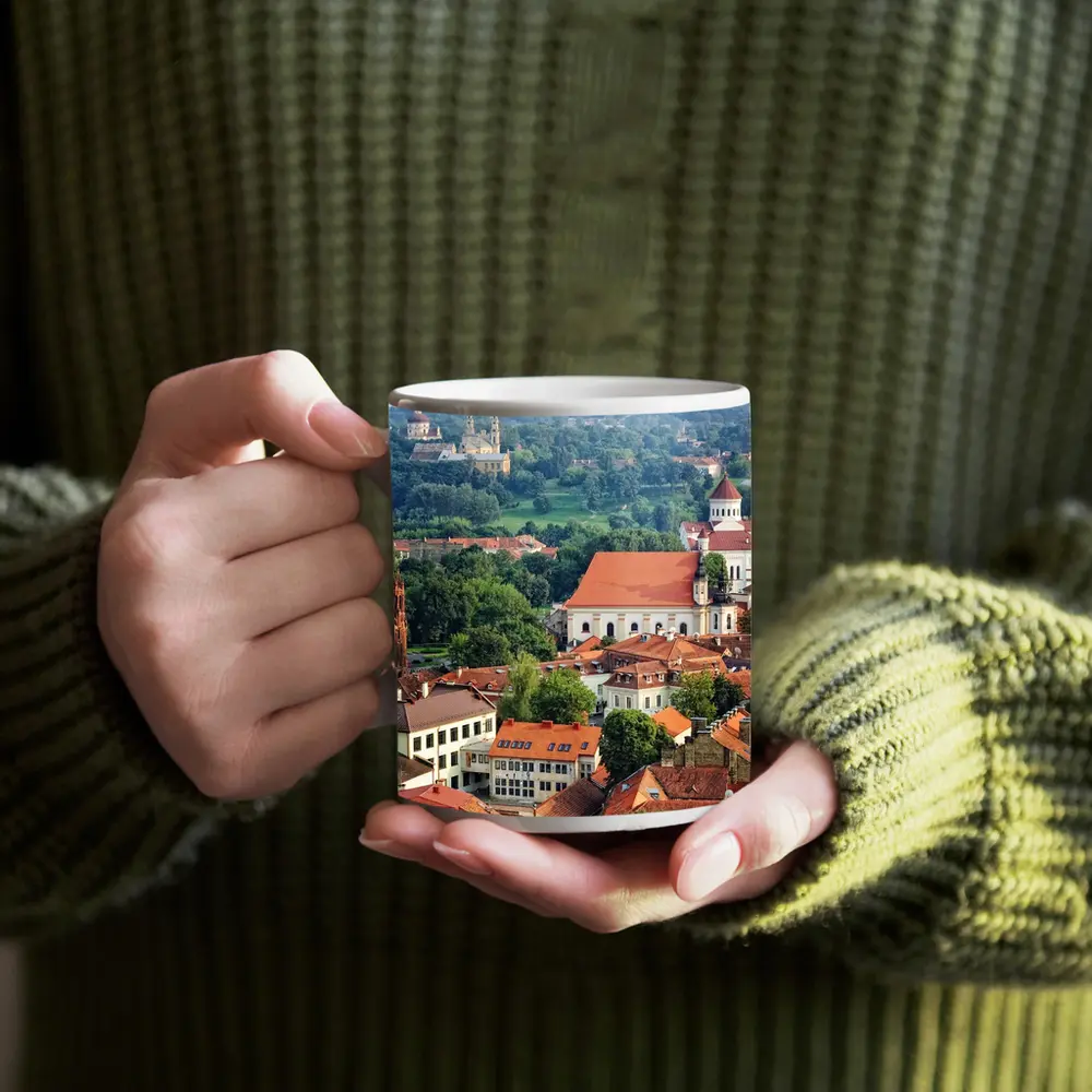Vilnius Old Town Aerial View Lithuania – Mugs