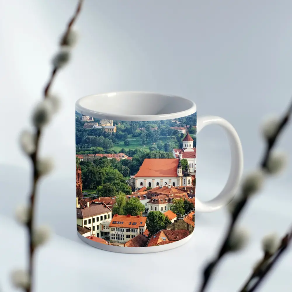 Vilnius Old Town Aerial View Lithuania – Mugs