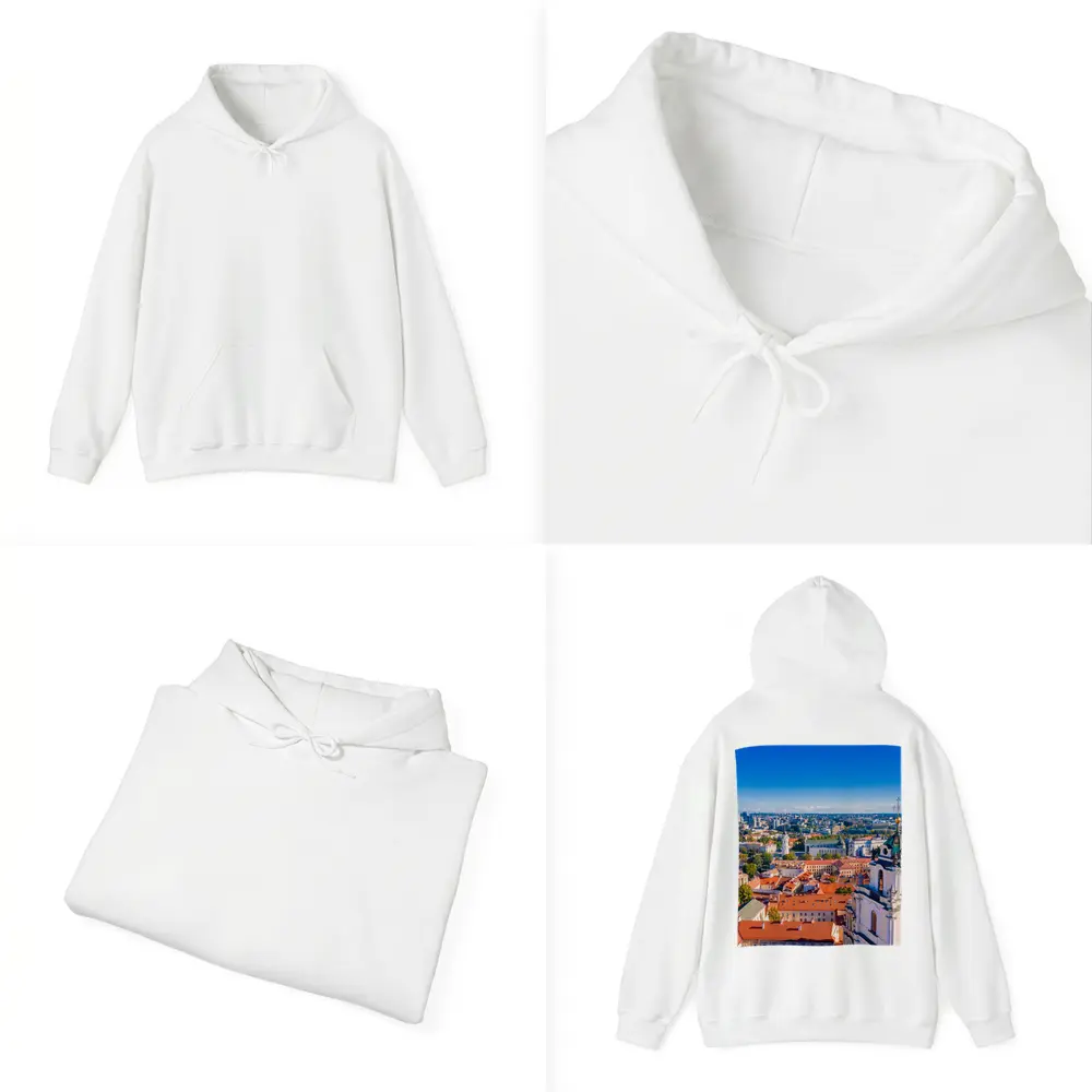 Vilnius Old Town Aerial City View – Hoodies