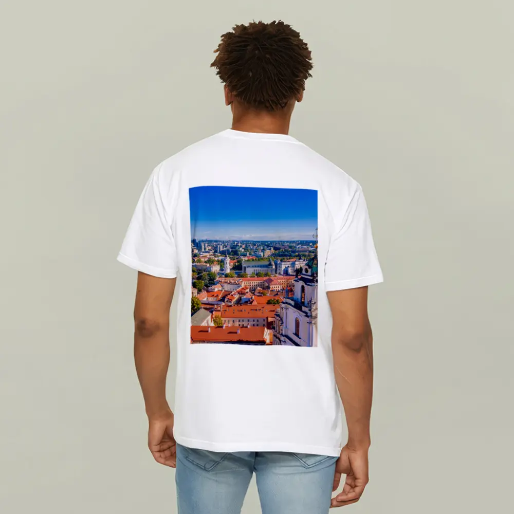 Vilnius Old Town Aerial City View – T-Shirts
