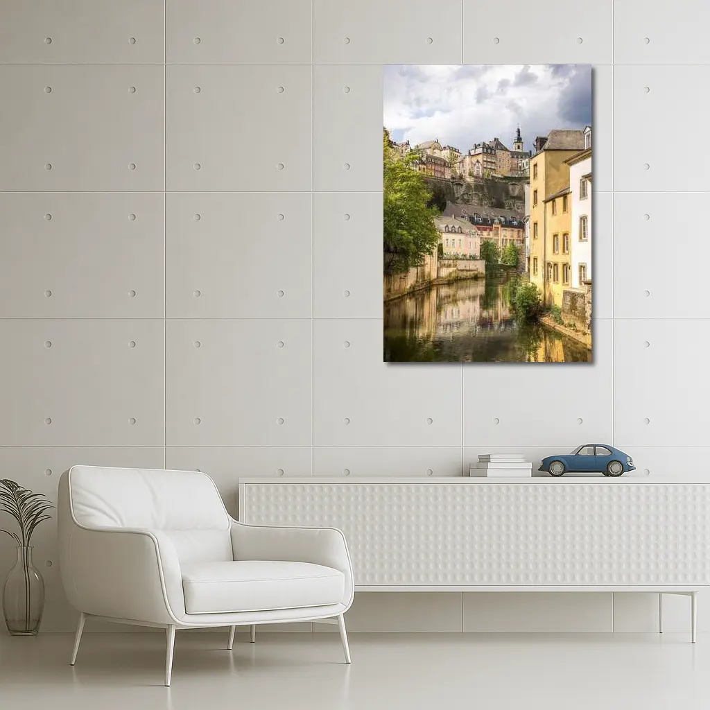 Luxembourg City Old Town River View – Wall Art