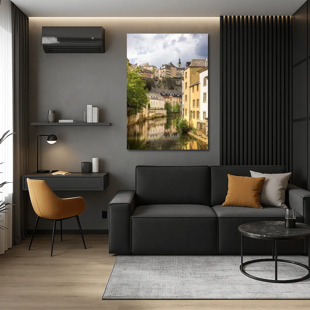 Luxembourg City Old Town River View – Wall Art